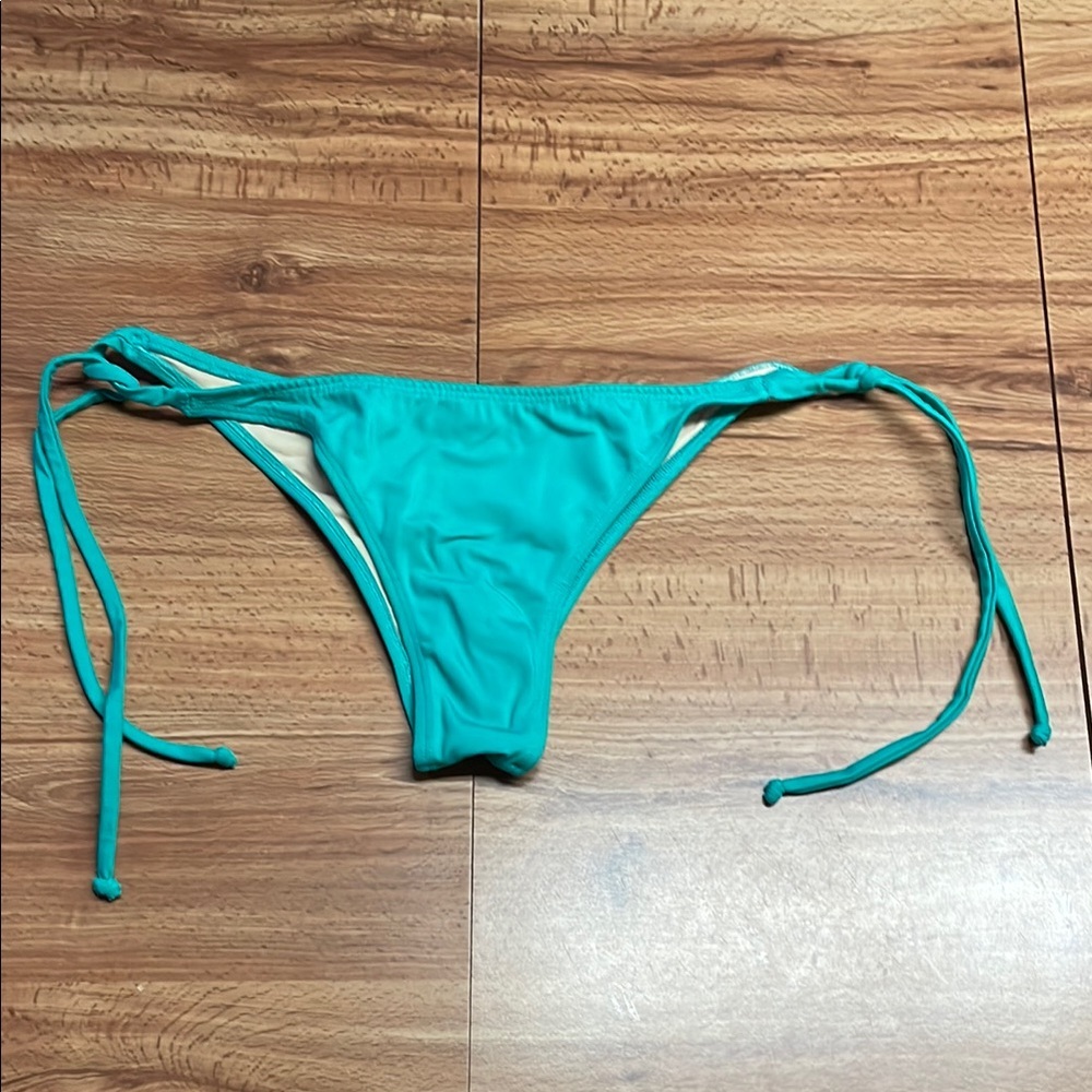 Turquoise Tie-Side Brazilian Cheeky Bikini Bottom